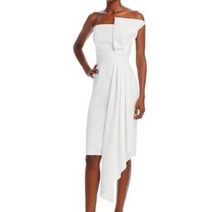 NEW Eliza J Strapless Scuba Crepe Cocktail Dress in Ivory - size 10